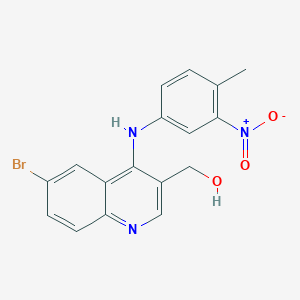 molecular formula C17H14BrN3O3 B3034189 (6-Bromo-4-((4-methyl-3-nitrophenyl)amino)quinolin-3-yl)methanol CAS No. 1431510-25-6