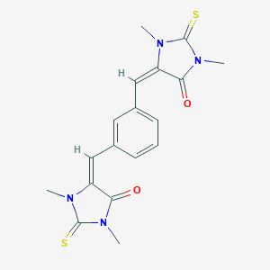 molecular formula C18H18N4O2S2 B303419 5-{3-[(1,3-Dimethyl-5-oxo-2-thioxo-4-imidazolidinylidene)methyl]benzylidene}-1,3-dimethyl-2-thioxo-4-imidazolidinone 