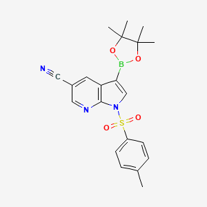 molecular formula C21H22BN3O4S B3034194 1h-吡咯并[2,3-b]吡啶-5-腈，1-[(4-甲苯磺酰基]-3-(4,4,5,5-四甲基-1,3,2-二氧杂硼烷-2-基)- CAS No. 1434747-57-5