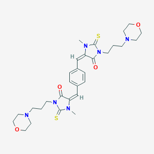 molecular formula C30H40N6O4S2 B303420 1-Methyl-5-[4-({3-methyl-1-[3-(4-morpholinyl)propyl]-5-oxo-2-thioxo-4-imidazolidinylidene}methyl)benzylidene]-3-[3-(4-morpholinyl)propyl]-2-thioxo-4-imidazolidinone 