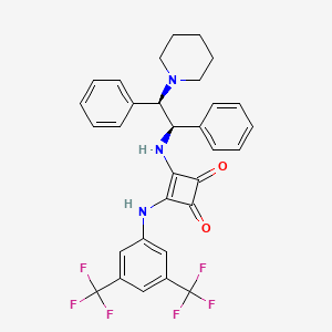 molecular formula C31H27F6N3O2 B3034219 3-Cyclobutene-1,2-dione, 3-[[3,5-bis(trifluoromethyl)phenyl]amino]-4-[[(1R,2R)-1,2-diphenyl-2-(1-piperidinyl)ethyl]amino]- CAS No. 1454257-32-9