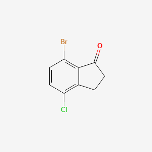 molecular formula C9H6BrClO B3034251 7-Bromo-4-chloro-2,3-dihydro-1H-inden-1-one CAS No. 149965-64-0