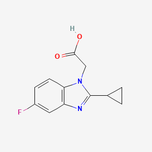 molecular formula C12H11FN2O2 B3034258 2-2-Cyclopropyl-5-fluoro-1H-benzo[d]imidazol-1-ylacetic acid CAS No. 1502410-00-5