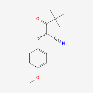 molecular formula C15H17NO2 B3034260 2-(2,2-Dimethylpropanoyl)-3-(4-methoxyphenyl)prop-2-enenitrile CAS No. 150300-48-4