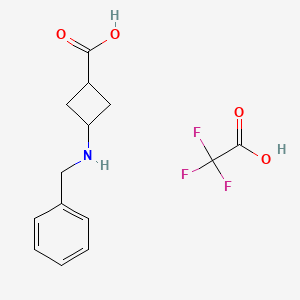 molecular formula C14H16F3NO4 B3034281 3-(benzylamino)cyclobutane-1-carboxylic acid;2,2,2-trifluoroacetic acid CAS No. 1523571-21-2