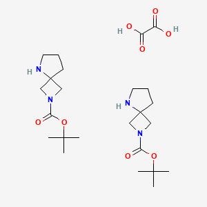 molecular formula C24H42N4O8 B3034288 叔丁基 2,5-二氮杂螺[3.4]辛烷-2-羧酸半草酸酯 CAS No. 1523618-32-7