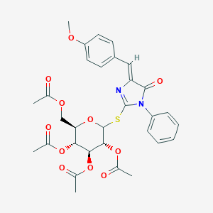 molecular formula C31H32N2O11S B303429 4-(4-methoxybenzylidene)-5-oxo-1-phenyl-4,5-dihydro-1H-imidazol-2-yl 2,3,4,6-tetra-O-acetyl-1-thiohexopyranoside 