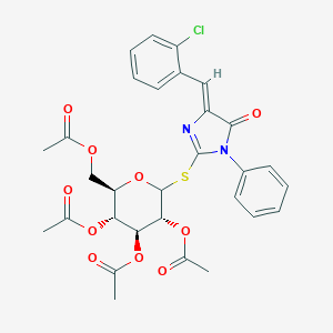 molecular formula C30H29ClN2O10S B303430 4-(2-chlorobenzylidene)-5-oxo-1-phenyl-4,5-dihydro-1H-imidazol-2-yl 2,3,4,6-tetra-O-acetyl-1-thiohexopyranoside 