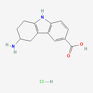 molecular formula C13H15ClN2O2 B3034306 3-amino-2,3,4,9-tetrahydro-1H-carbazole-6-carboxylic acid hydrochloride CAS No. 1550686-90-2