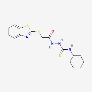 2-benzothiazol-2-ylthio-N-{[(cyclohexylamino)thioxomethyl]amino}acetamide