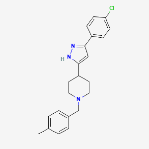 4-[5-(4-chlorophenyl)-1H-pyrazol-3-yl]-1-(4-methylbenzyl)piperidine