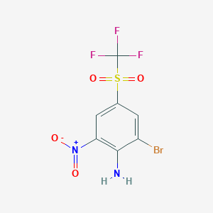 2-Bromo-6-nitro-4-[(trifluoromethyl)sulphonyl]aniline