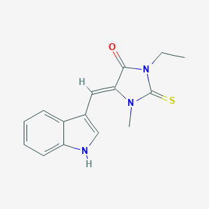 molecular formula C15H15N3OS B303432 (5Z)-3-ethyl-5-(1H-indol-3-ylmethylidene)-1-methyl-2-sulfanylideneimidazolidin-4-one 