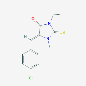 molecular formula C13H13ClN2OS B303433 5-(4-Chlorobenzylidene)-3-ethyl-1-methyl-2-thioxo-4-imidazolidinone 