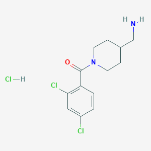 molecular formula C13H17Cl3N2O B3034338 {[1-(2,4-Dichlorobenzoyl)piperidin-4-yl]methyl}amine hydrochloride CAS No. 1585925-22-9