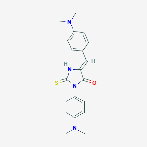 molecular formula C20H22N4OS B303435 5-[4-(Dimethylamino)benzylidene]-3-[4-(dimethylamino)phenyl]-2-thioxo-4-imidazolidinone 