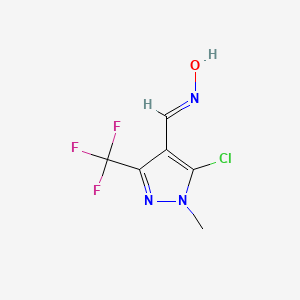 molecular formula C6H5ClF3N3O B3034370 5-chloro-1-methyl-3-(trifluoromethyl)-1H-pyrazole-4-carbaldehyde oxime CAS No. 162640-71-3