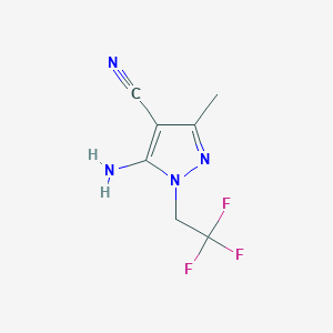 molecular formula C7H7F3N4 B3034393 5-Amino-3-methyl-1-(2,2,2-trifluoroethyl)-1H-pyrazole-4-carbonitrile CAS No. 168465-05-2