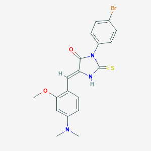 molecular formula C19H18BrN3O2S B303440 3-(4-Bromophenyl)-5-[4-(dimethylamino)-2-methoxybenzylidene]-2-thioxo-4-imidazolidinone 