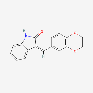 (3Z)-3-(2,3-dihydro-1,4-benzodioxin-6-ylmethylidene)-1H-indol-2-one