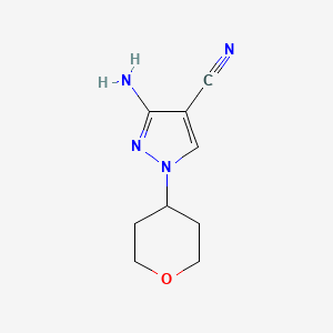 molecular formula C9H12N4O B3034408 3-Amino-1-(tetrahydro-2H-pyran-4-yl)-1H-pyrazole-4-carbonitrile CAS No. 1707371-84-3