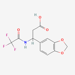 molecular formula C12H10F3NO5 B3034432 3-(1,3-Benzodioxol-5-yl)-3-[(2,2,2-trifluoroacetyl)amino]propanoic acid CAS No. 174502-41-1