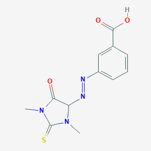 molecular formula C12H12N4O3S B303444 3-[(1,3-Dimethyl-5-oxo-2-thioxo-4-imidazolidinyl)diazenyl]benzoic acid 
