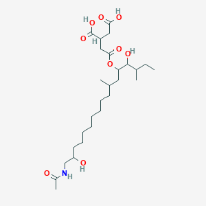 molecular formula C27H49NO9 B3034445 2-[2-(17-Acetamido-4,16-dihydroxy-3,7-dimethylheptadecan-5-yl)oxy-2-oxoethyl]butanedioic acid CAS No. 176590-37-7