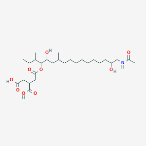 molecular formula C27H49NO9 B3034446 2-[2-(17-Acetamido-5,16-dihydroxy-3,7-dimethylheptadecan-4-yl)oxy-2-oxoethyl]butanedioic acid CAS No. 176590-38-8