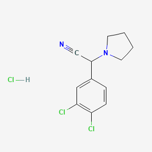 molecular formula C12H13Cl3N2 B3034454 2-(3,4-二氯苯基)-2-吡咯烷-1-基-乙腈盐酸盐 CAS No. 178167-16-3