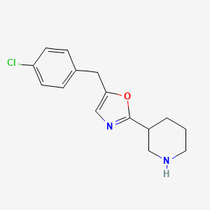 molecular formula C15H17ClN2O B3034464 5-(4-Chlorobenzyl)-2-(piperidin-3-yl)oxazole CAS No. 1785761-50-3