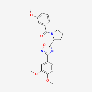molecular formula C22H23N3O5 B3034470 3-(3,4-Dimethoxyphenyl)-5-[1-(3-methoxybenzoyl)pyrrolidin-2-yl]-1,2,4-oxadiazole CAS No. 1790341-16-0