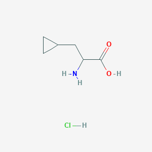 molecular formula C6H12ClNO2 B3034488 2-Amino-3-cyclopropylpropanoic acid hydrochloride CAS No. 1803567-60-3