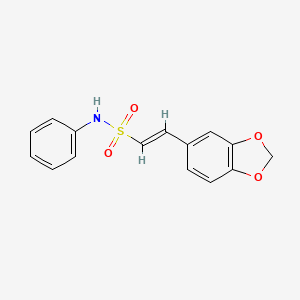 (E)-2-(1,3-benzodioxol-5-yl)-N-phenylethenesulfonamide