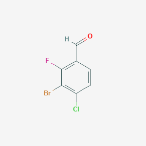 molecular formula C7H3BrClFO B3034496 3-Bromo-4-chloro-2-fluorobenzaldehyde CAS No. 1806838-95-8