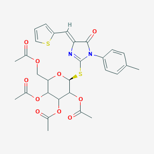 molecular formula C29H30N2O10S2 B303451 1-(4-methylphenyl)-5-oxo-4-(2-thienylmethylene)-4,5-dihydro-1H-imidazol-2-yl 2,3,4,6-tetra-O-acetyl-1-thiohexopyranoside 