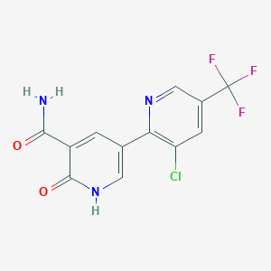 molecular formula C12H7ClF3N3O2 B3034518 3-Chloro-6'-oxo-5-(trifluoromethyl)-1',6'-dihydro-[2,3'-bipyridine]-5'-carboxamide CAS No. 1823182-42-8