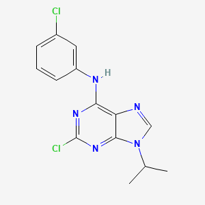 molecular formula C14H13Cl2N5 B3034566 2-Chloro-N-(3-chlorophenyl)-9-isopropyl-9H-purin-6-amine CAS No. 190654-78-5