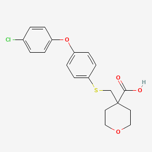 4-((4-(4-chlorophenoxy)phenylthio)methyl)tetrahydro-2H-pyran-4-carboxylic acid