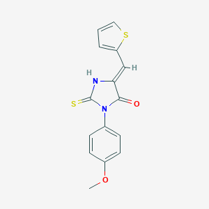 molecular formula C15H12N2O2S2 B303458 3-(4-甲氧基苯基)-5-(2-噻吩亚甲基)-2-硫代-4-咪唑烷-2-酮 