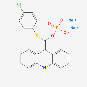 molecular formula C21H15ClNNa2O4PS B3034590 Sodium ((4-chlorophenyl)thio)(10-methylacridin-9(10H)-ylidene)methyl phosphate CAS No. 193884-53-6