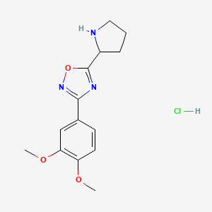 3-(3,4-Dimethoxyphenyl)-5-pyrrolidin-2-yl-1,2,4-oxadiazole hydrochloride