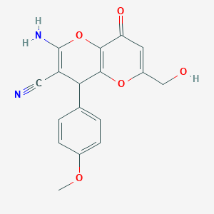 2-Amino-6-(hydroxymethyl)-4-(4-methoxyphenyl)-8-oxo-4,8-dihydropyrano[3,2-b]pyran-3-carbonitrile