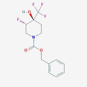 molecular formula C14H15F4NO3 B3034600 trans-Benzyl 3-fluoro-4-hydroxy-4-(trifluoromethyl)piperidine-1-carboxylate CAS No. 1951441-27-2