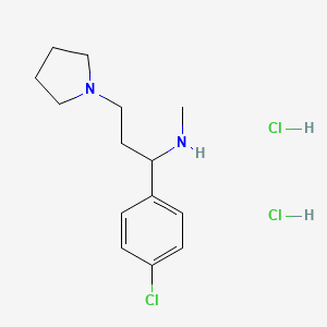 molecular formula C14H23Cl3N2 B3034605 1-(4-Chlorophenyl)-N-methyl-3-(pyrrolidin-1-yl)propan-1-amine dihydrochloride CAS No. 1956324-90-5