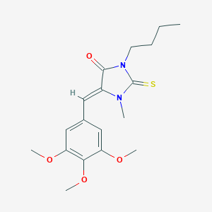 molecular formula C18H24N2O4S B303461 3-Butyl-1-methyl-2-thioxo-5-(3,4,5-trimethoxybenzylidene)-4-imidazolidinone 