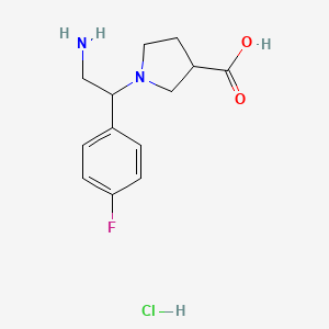 1-(2-Amino-1-(4-fluorophenyl)ethyl)pyrrolidine-3-carboxylic acid hydrochloride