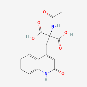 2-Acetamido-2-((2-oxo-1,2-dihydroquinolin-4-yl)methyl)malonic acid
