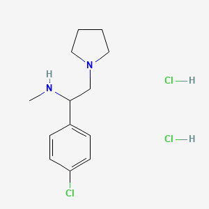 molecular formula C13H21Cl3N2 B3034637 [1-(4-Chloro-phenyl)-2-pyrrolidin-1-yl-ethyl]-methyl-amine 2hcl CAS No. 2007908-52-1