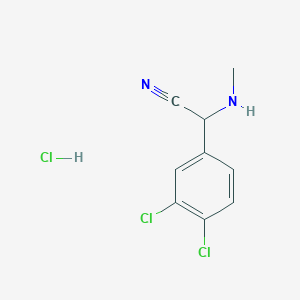 molecular formula C9H9Cl3N2 B3034657 2-(3,4-Dichlorophenyl)-2-(methylamino)acetonitrile hydrochloride CAS No. 202744-80-7